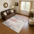 9' X 12' Coral Gray And Ivory Abstract Washable Area Rug With UV Protection