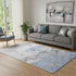 5' X 8' Denim Blue Gray And Ivory Abstract Washable Area Rug With UV Protection