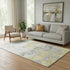5' X 8' Gold Gray And Ivory Abstract Washable Area Rug With UV Protection