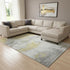 8' X 10' Gold Gray And Ivory Abstract Washable Area Rug With UV Protection