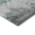 8' Teal Gray And Ivory Abstract Washable Round Rug With UV Protection