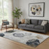 5' X 8' Gray Charcoal And Beige Geometric Washable Area Rug With UV Protection