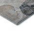 8' Gray Charcoal And Beige Geometric Washable Round Rug With UV Protection
