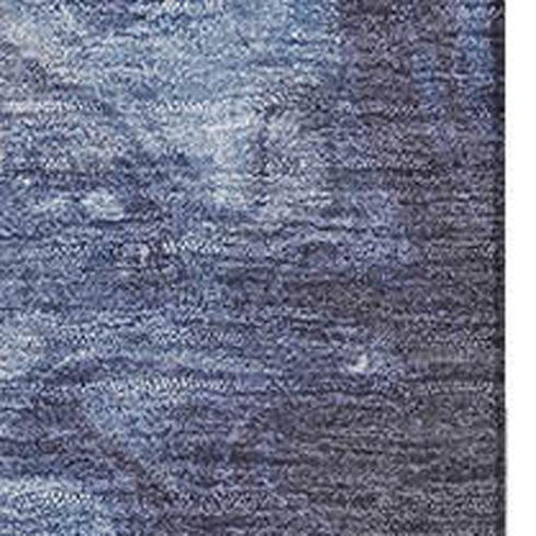 5' X 8' Blue And Ivory Abstract Washable Area Rug With UV Protection