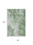 8' X 10' Green Gray And Ivory Abstract Washable Area Rug With UV Protection