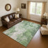 8' X 10' Green Gray And Ivory Abstract Washable Area Rug With UV Protection