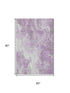 5' X 8' Lavender And Ivory Abstract Washable Area Rug With UV Protection