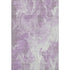 5' X 8' Lavender And Ivory Abstract Washable Area Rug With UV Protection