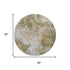 8' Coffee Copper And Silver Abstract Washable Round Rug With UV Protection