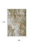9' X 12' Coffee Copper And Silver Abstract Washable Area Rug With UV Protection