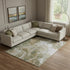 9' X 12' Coffee Copper And Silver Abstract Washable Area Rug With UV Protection