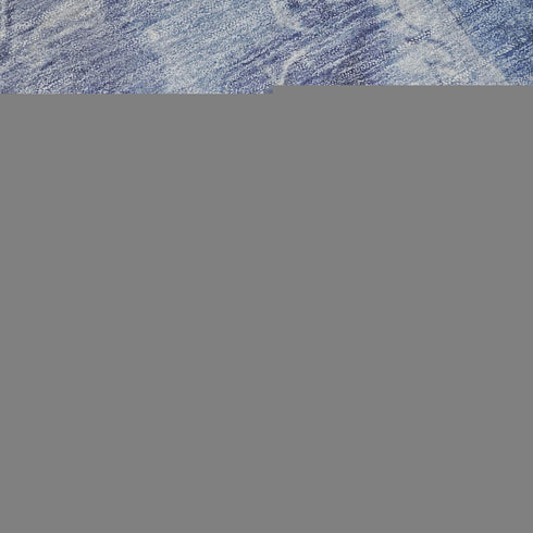5' X 8' Navy Blue And Ivory Abstract Washable Area Rug With UV Protection