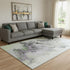 8' X 10' Artichoke Green Gray And Ivory Abstract Washable Area Rug With UV Protection