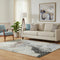 5' X 8' Beige Blue And Copper Abstract Washable Area Rug With UV Protection
