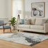 5' X 8' Beige Blue And Copper Abstract Washable Area Rug With UV Protection