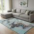 8' X 10' Teal Silver And Beige Abstract Washable Area Rug With UV Protection