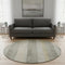 8' Taupe Beige And Tan Striped Washable Round Rug With UV Protection