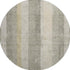 8' Taupe Beige And Tan Striped Washable Round Rug With UV Protection
