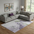 9' X 12' Purple Green And Ivory Abstract Washable Area Rug With UV Protection