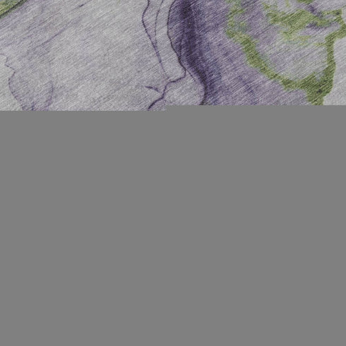 9' X 12' Purple Green And Ivory Abstract Washable Area Rug With UV Protection