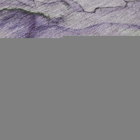 9' X 12' Purple Green And Ivory Abstract Washable Area Rug With UV Protection
