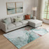 9' X 12' Teal Terra Cotta And Ivory Abstract Washable Area Rug With UV Protection