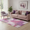 5' X 8' Blush Mauve And Ivory Abstract Geometric Washable Area Rug With UV Protection
