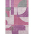 5' X 8' Blush Mauve And Ivory Abstract Geometric Washable Area Rug With UV Protection