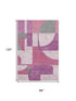 8' X 10' Blush Mauve And Ivory Abstract Geometric Washable Area Rug With UV Protection