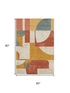 5' X 8' Coral Gold And Ivory Abstract Geometric Washable Area Rug With UV Protection