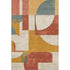 5' X 8' Coral Gold And Ivory Abstract Geometric Washable Area Rug With UV Protection