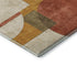 5' X 8' Coral Gold And Ivory Abstract Geometric Washable Area Rug With UV Protection