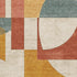 5' X 8' Coral Gold And Ivory Abstract Geometric Washable Area Rug With UV Protection