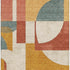 5' X 8' Coral Gold And Ivory Abstract Geometric Washable Area Rug With UV Protection