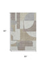 5' X 8' Khaki Beige And Gray Abstract Geometric Washable Area Rug With UV Protection