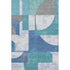 5' X 8' Teal Ivory And Gray Abstract Geometric Washable Area Rug With UV Protection