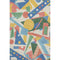 8' X 10' Blue Yellow And Coral Geometric Washable Area Rug With UV Protection