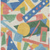 8' X 10' Blue Yellow And Coral Geometric Washable Area Rug With UV Protection