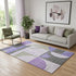 5' X 8' Lavender Gray And Ivory Geometric Washable Area Rug With UV Protection