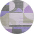 8' Lavender Gray And Ivory Geometric Washable Round Rug With UV Protection