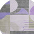 8' Lavender Gray And Ivory Geometric Washable Round Rug With UV Protection