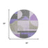 8' Lavender Gray And Ivory Geometric Washable Round Rug With UV Protection