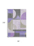 8' X 10' Lavender Gray And Ivory Geometric Washable Area Rug With UV Protection