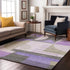 8' X 10' Lavender Gray And Ivory Geometric Washable Area Rug With UV Protection