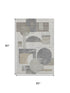 5' X 8' Beige Gray And Silver Geometric Washable Area Rug With UV Protection