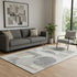 5' X 8' Beige Gray And Silver Geometric Washable Area Rug With UV Protection