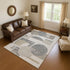 9' X 12' Beige Gray And Silver Geometric Washable Area Rug With UV Protection