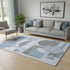 5' X 8' Blue Gray And Ivory Geometric Washable Area Rug With UV Protection