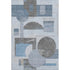 5' X 8' Blue Gray And Ivory Geometric Washable Area Rug With UV Protection
