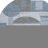 8' Blue Gray And Ivory Geometric Washable Round Rug With UV Protection